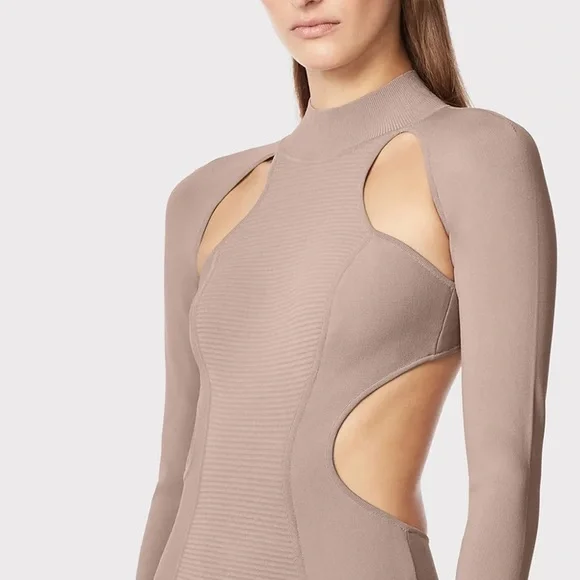 NEW! Herve Leger cutout long Dress, SIZE SMALL 0821 - Picture 3 of 8